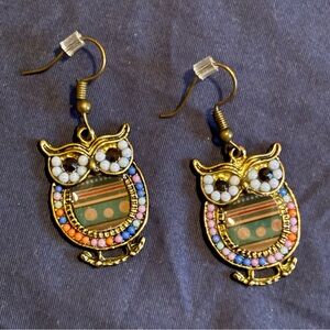 Fun Multicolored Owl Earrings